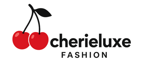 Cherieluxe Fashion logo with two red cherries on a white background