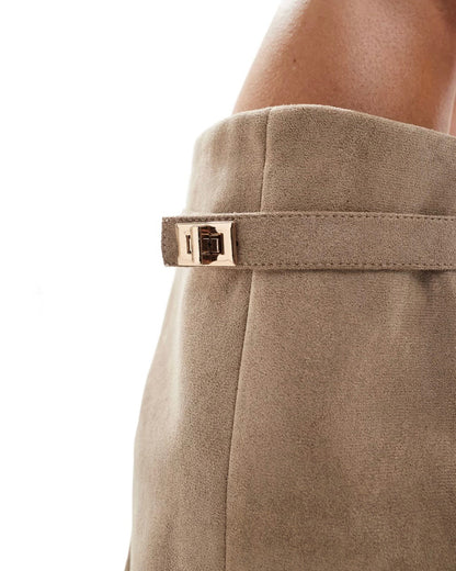 Fold Over Ranger Boots in Taupe – Wide Fit