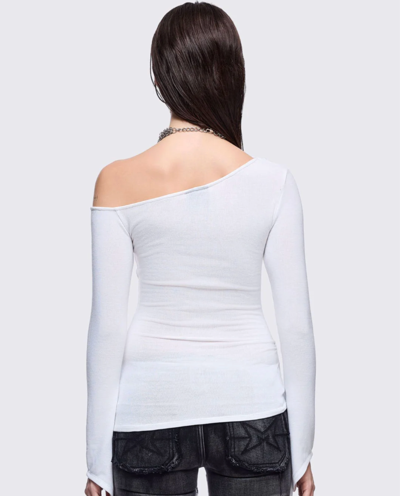 Off-Shoulder Cross Top - Y2K